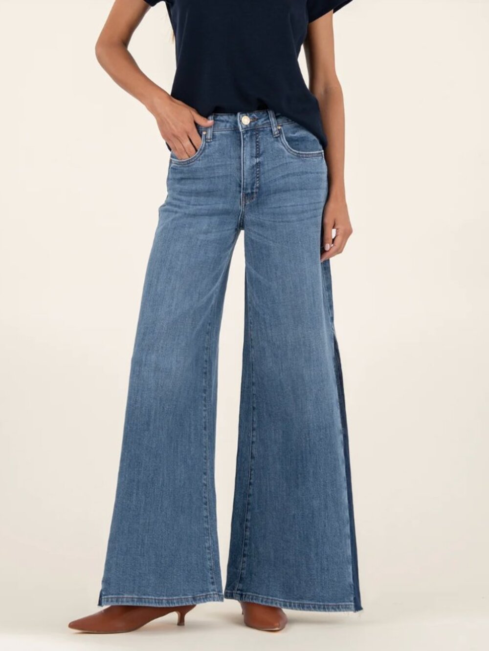 KUT from the Kloth Blake Fab Ab Super Wide Leg Jeans Size 10 NWT